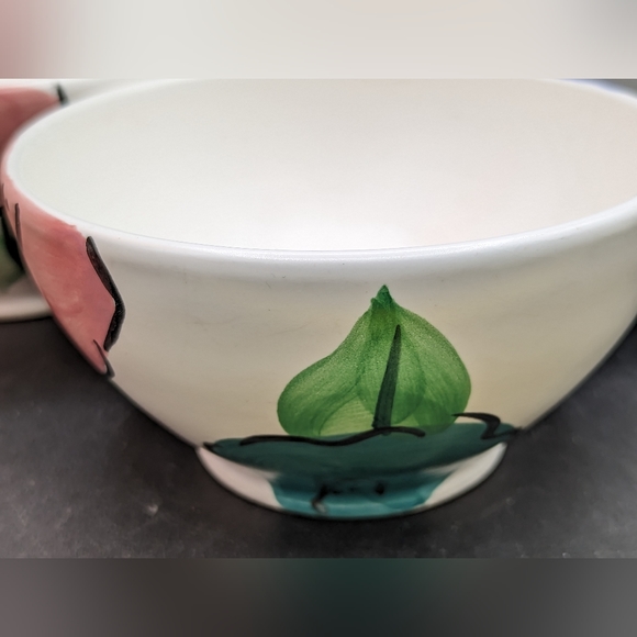 4 Pier 1 Floral Multi Color Cereal /Soup Bowls Made in Portugal - Picture 8 of 9